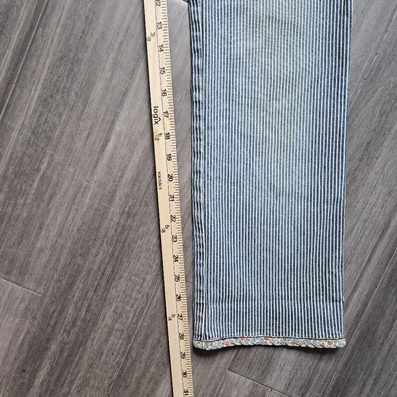 Express Women's Striped Jeans Blue/White Cotton Blend Size 7/8 - Picture 4 of 5